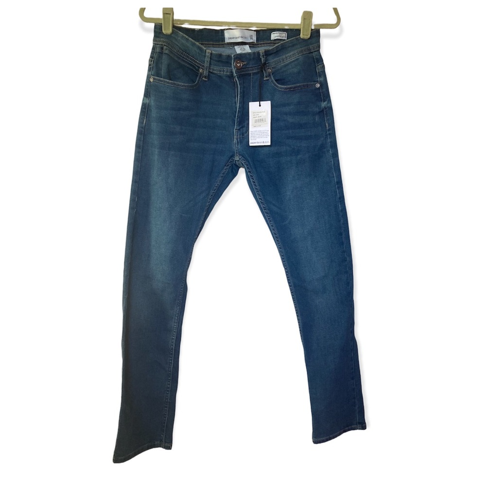 Paper Denim & Cloth Size 28 X 30L Super Stretch Skinny Fit  Blue Denim Jeans